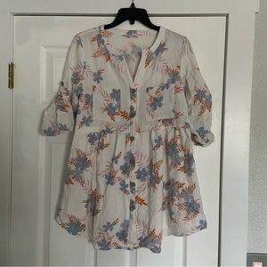 NWOT Olivaceous button down flare mini dress women’s size M